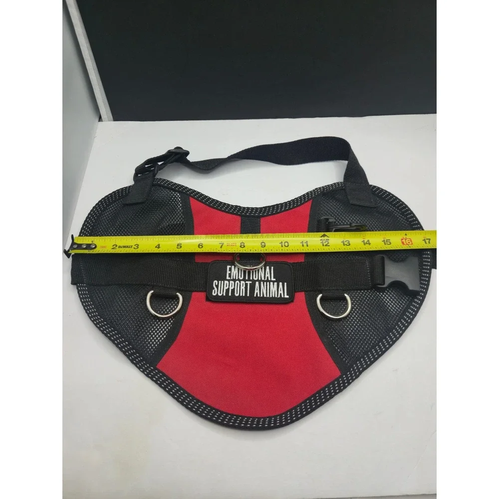 ESA Dog Harness Emotional Support Animal Vest Red Black Mesh Small